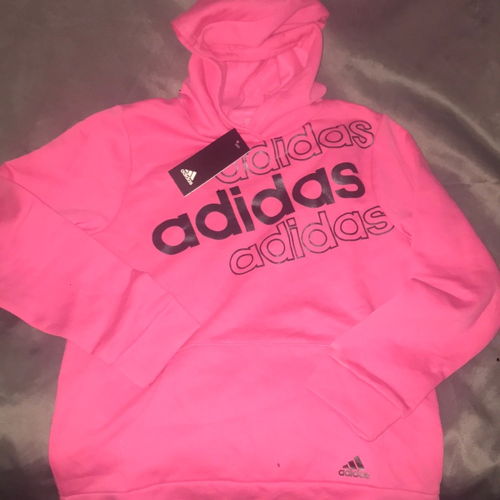 Pink Adidas Hoodie Sweatshirt